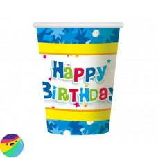 Kozarčki Happy Birthday modri